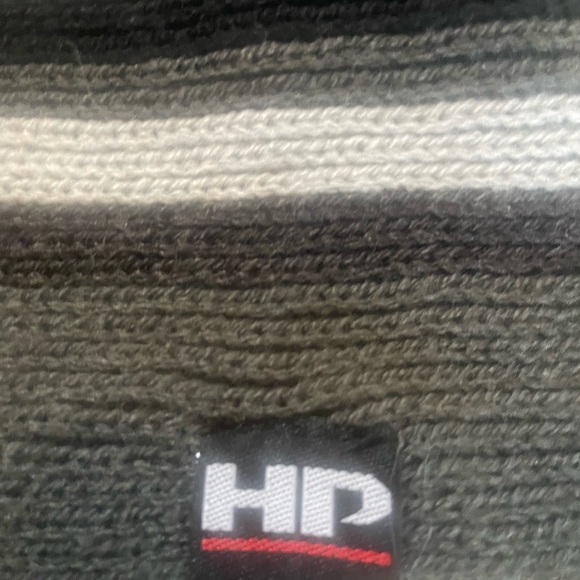 Striped Gray and Black Scarf “Hot Paws” - Picture 2 of 4